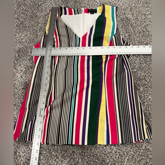 Carlisle Collection Colorful Striped Women's V-Neck Sleeveless Mini Skirt Set - Picture 13 of 14